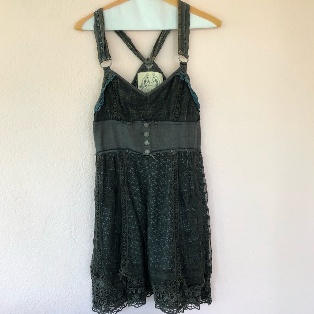 Free People denim and plaid dress